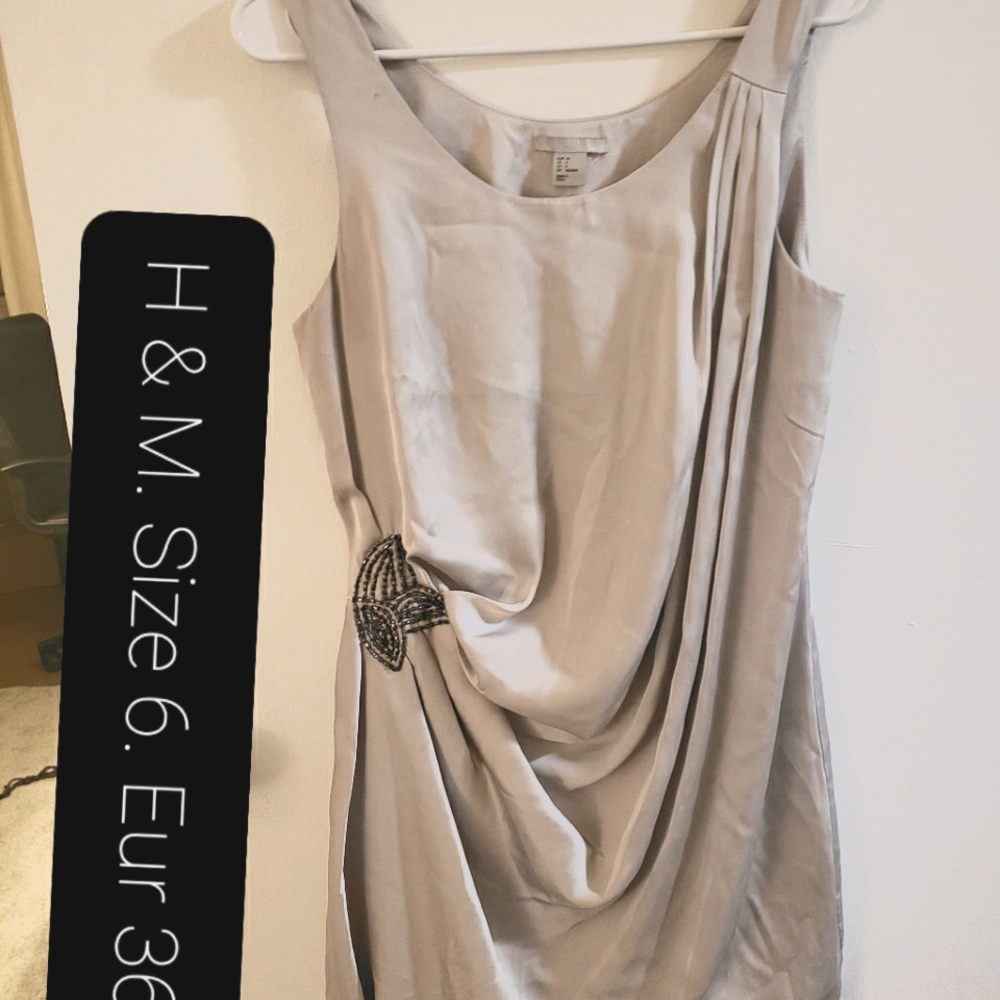 Dress, Silver,  right side embellishments,